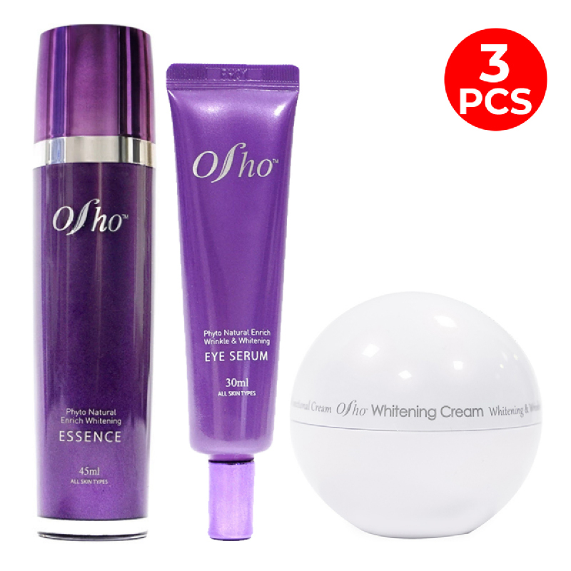 Osho Phyto Natural Enrich Whitening Essence 45ml + Phyto Natural Enrich Wrinkle and Whitening Eye Serum 30ml + Whitening Cream 50ml