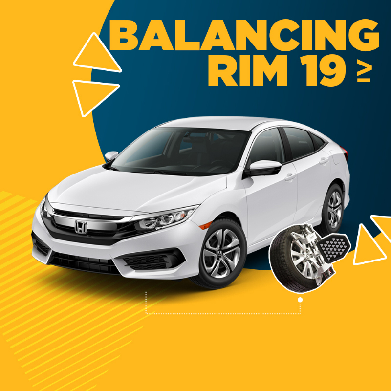Balancing Rim 19 (4 Roda) + Free Check-up 58 komponen kendaraan