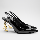 Saint Laurent Opyum Slingback Pumps In Patent Leather With Gold-Tone Heel Black