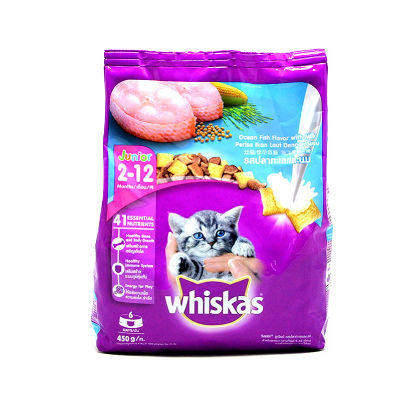 Whiskas Makanan Kucing Junior O Fish 450 Gr