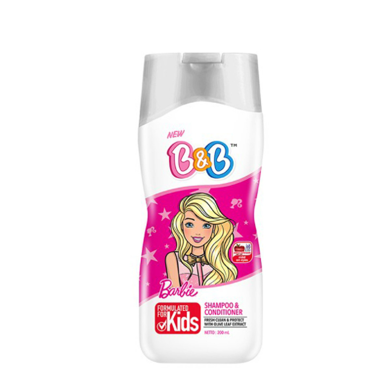 B&B Kids Shampoo & Conditioner Barbie Botol 180 Ml
