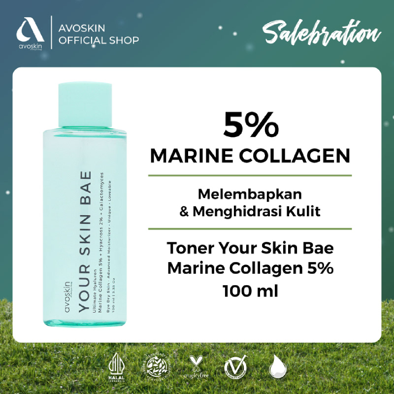 Toner Avoskin Your Skin Bae Marine Collagen 100ml-Hidrasi Kulit Kering