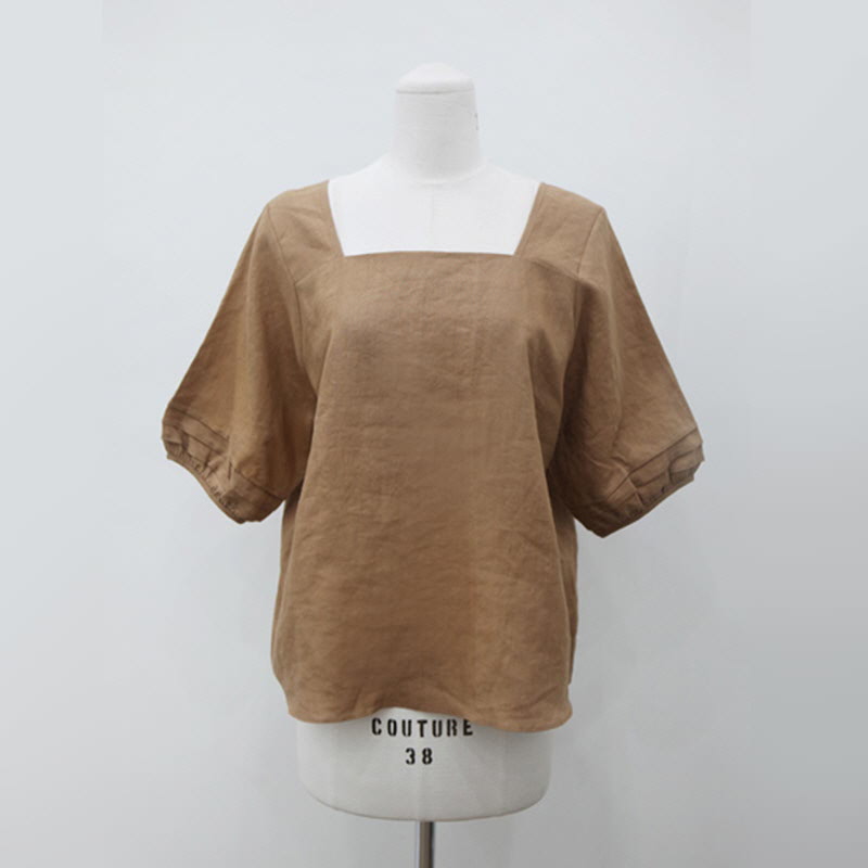 Square Puff Blouse (2color) BROWN