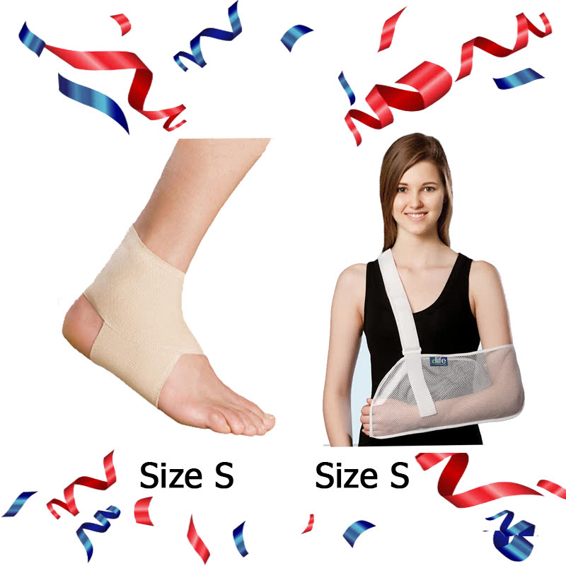 Ankle Brace - EAN001 (Size S) + E-Life Mesh Arm Sling Size S