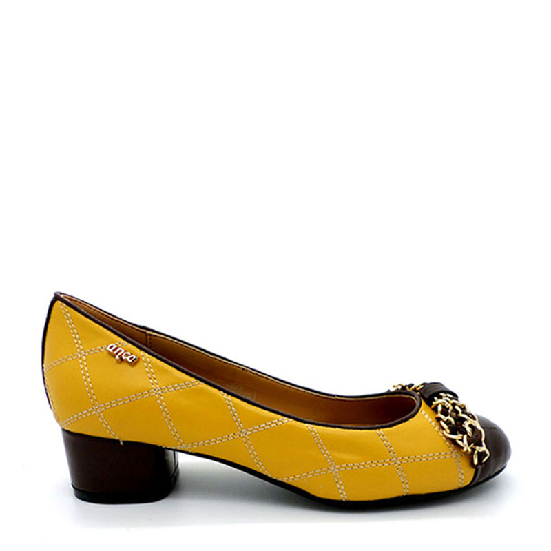 Anca Pantofel Shoes 1688 Yellow Brown