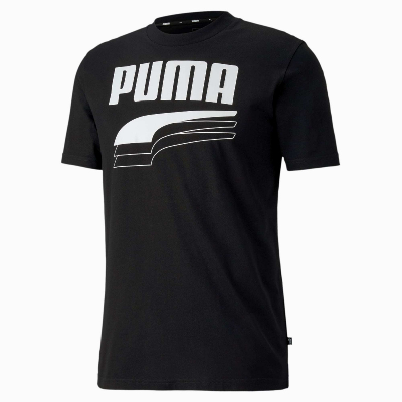 Puma Rebel Bold Tee Black White- Kaos Pria - 58135601