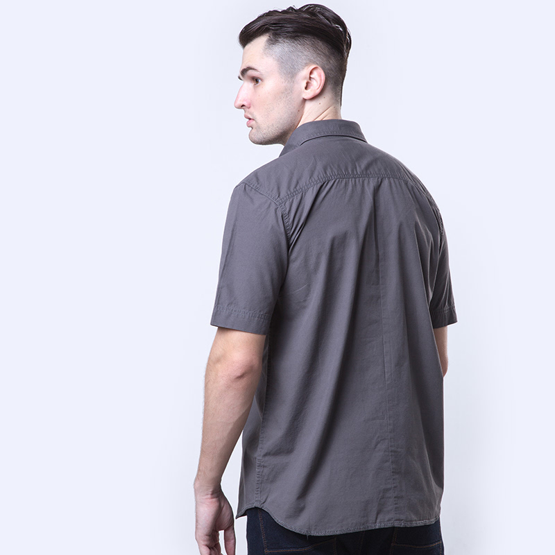 Foke S/S Grey Cotton Short Sleeve Shirt