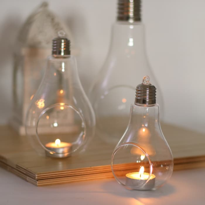 1 SET UCHII Decorative Glass Light Bulb Multi Purpose Hanging Holder