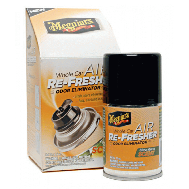 Meguiars Whole Car Air Re-Fresher Odor Eliminator Citrus Grove Scent  G16502