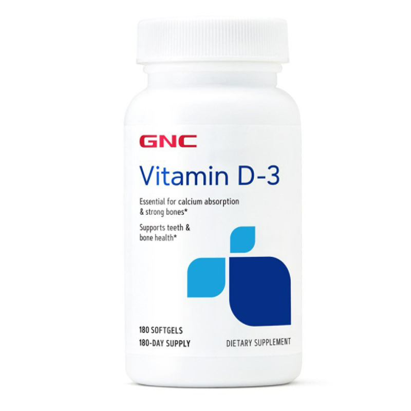 Gnc Vitamin Vit D D3 1000Iu Kalsium Kepadatan Tulang Kuat - 180 Tablet