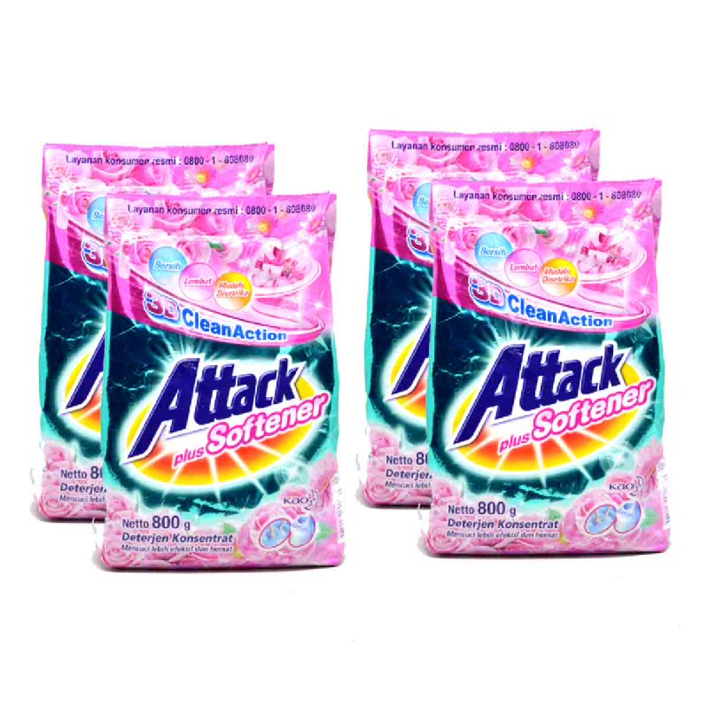 Attack Detergent Plus Softener 800G (Get 4)