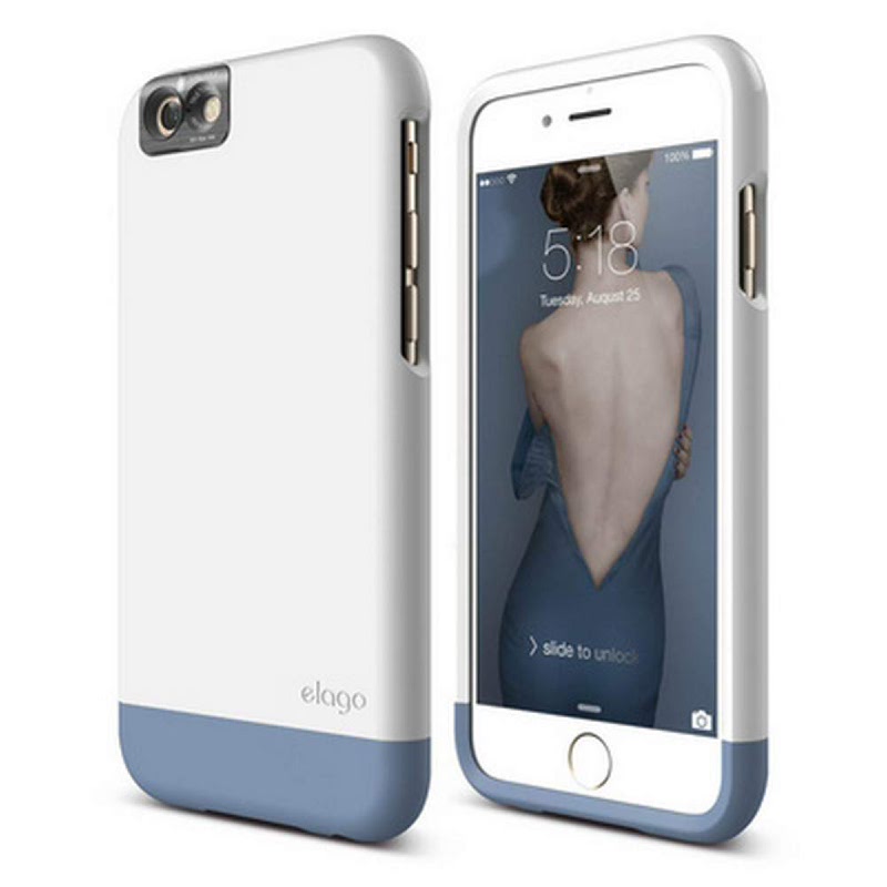 Elago Glide Cam Case for iPhone 6S Plus - UV White + SF Royal Blue