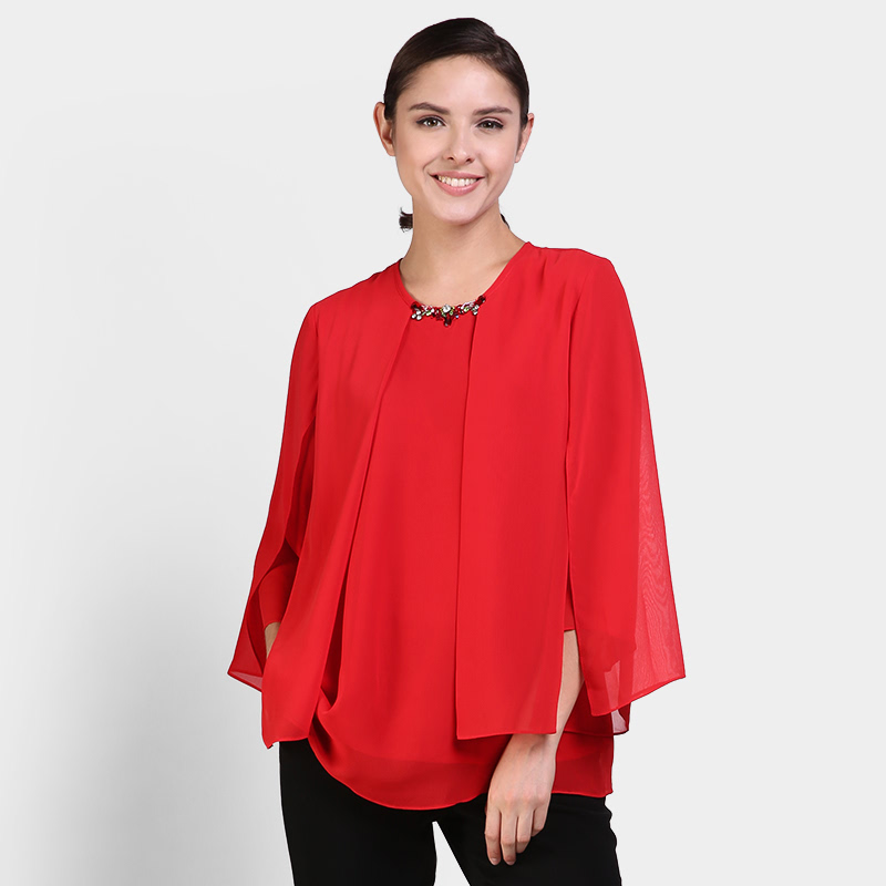 Brilliant Girl Red Payet Blouse