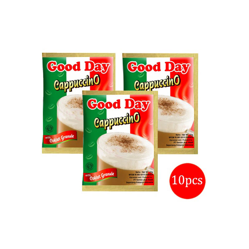 Good Day Cappuccino With Coklat Granule Kopi Sachet 10x25gr 1 Renceng Ilotte