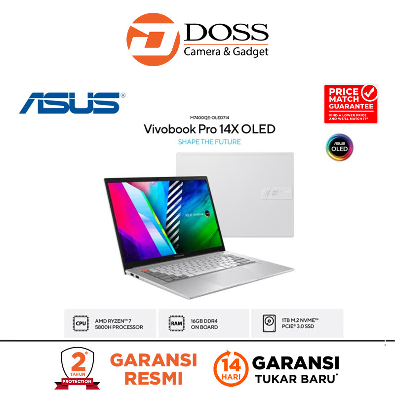 Asus Vivobook Pro M7400QE-OLED714 14 Inch 14X OLED AMD Ryzen 16GB RAM ...