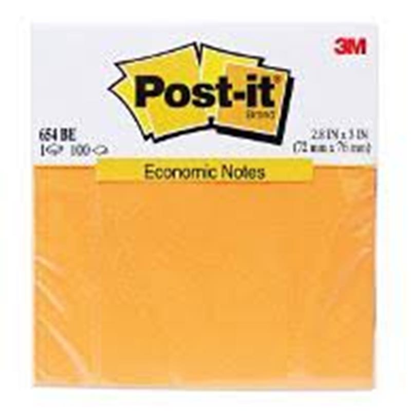 Post-It 657 3NO Post It Notes 3M Neon Orange 3x4
