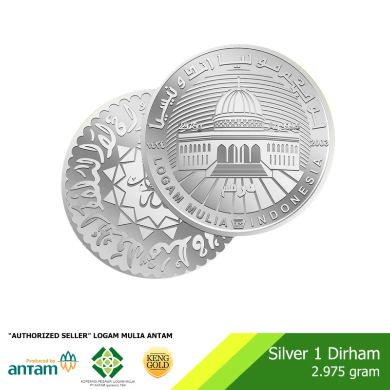 ANTAM Silver 1 Dirham Perak 2.975 Gram Sertifikat ANTAM