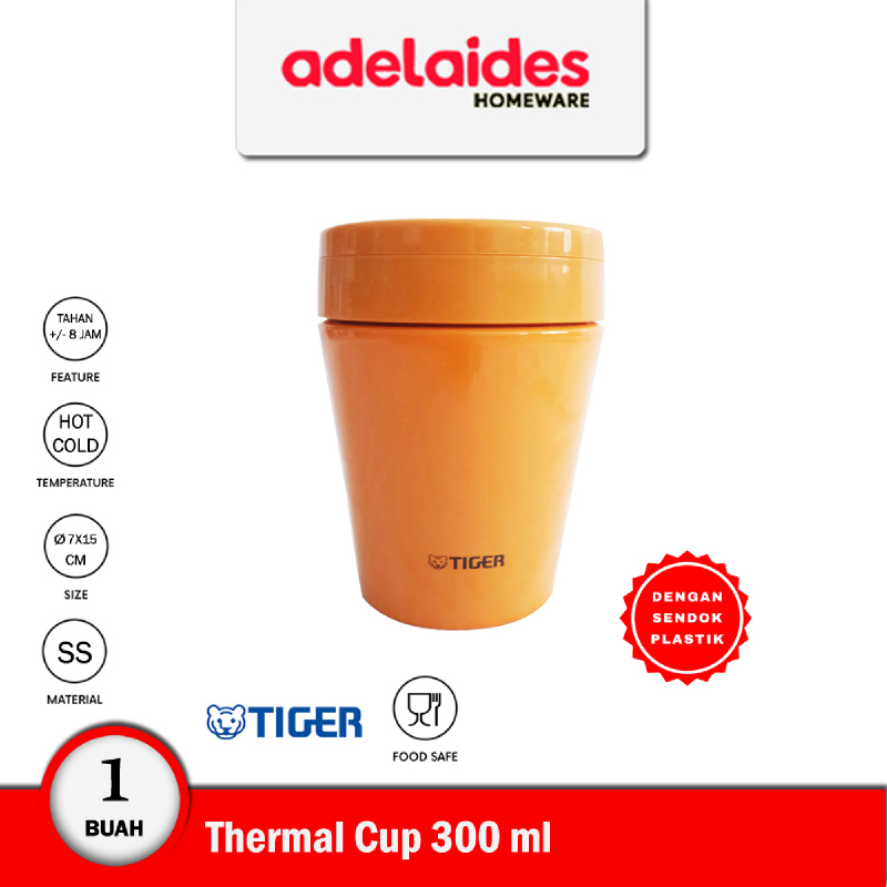 Tiger Thermal Soup Cup Stainless Steel 300 ml MCCC030 Orange
