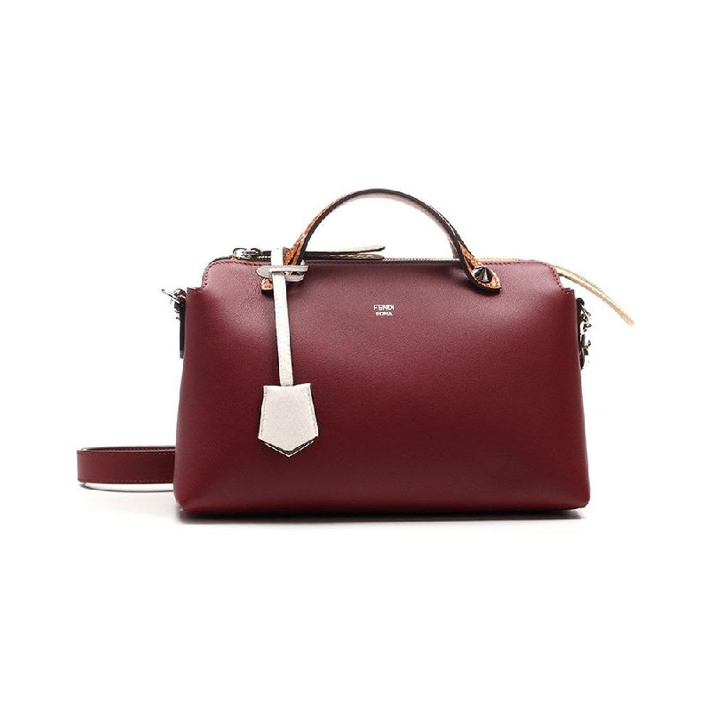 Fendi By The Way Small Phyton Handle Burgundy Multicolor