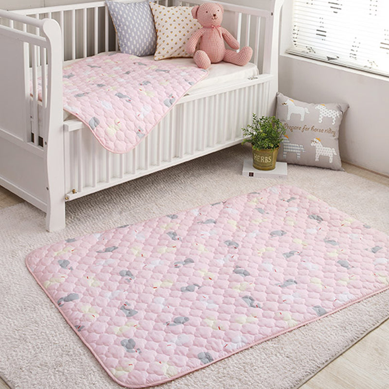 All-Cotton Quilt Waterproof Pad (big size) - Babe Pink