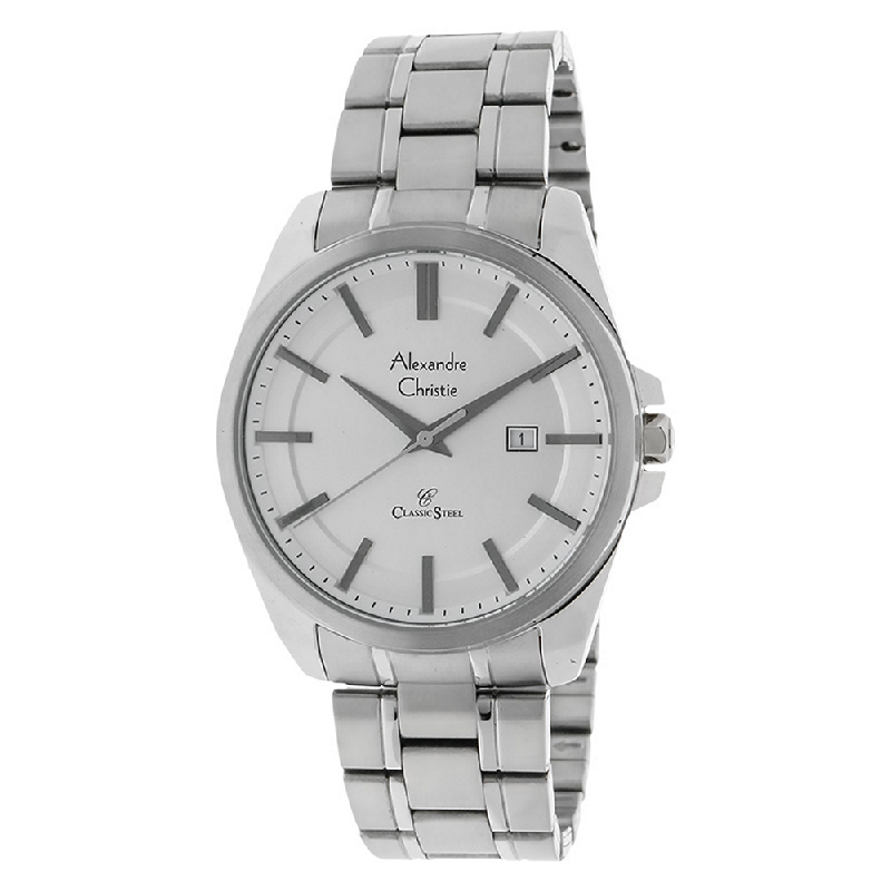 Jam Tangan Pria Alexandre Christie Classic Steel AC 8404 MD BSSSL Silver Dial Stainless Steel Strap