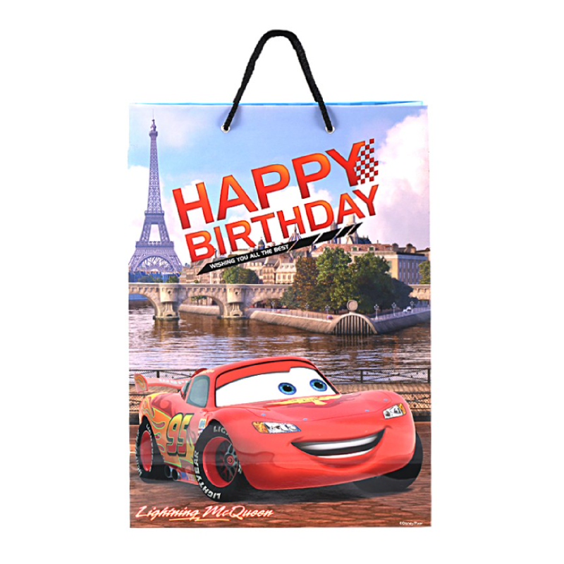 Cars Lightning Mcqueen Paris Happy Birthday Large Paper Bag