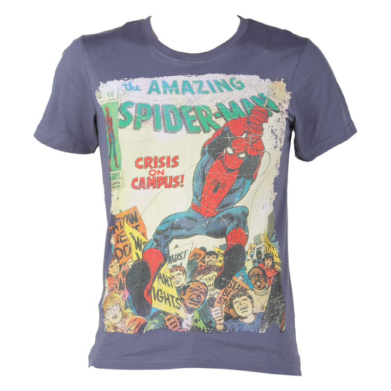The Amazing Spider-Man Crisis On Campus Man T-Shirt Charcoal