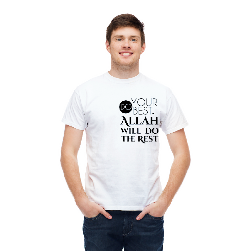 Aitana Kaos Pria Muslim DO BEST Bahan Katun warna Putih Abu