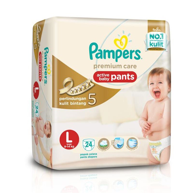 Pampers Premium Active Baby Diaper Pants L 24S