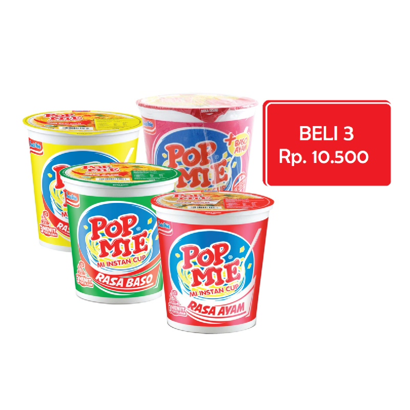 Pop Mie Cup Noodles Rasa Baso 75G (3 Pcs)