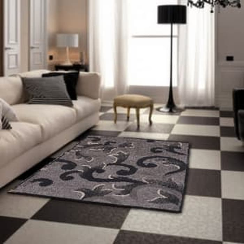Karpet Handtuft Deandra Dark Bahan Wol Asli Mewah 85x110 cm