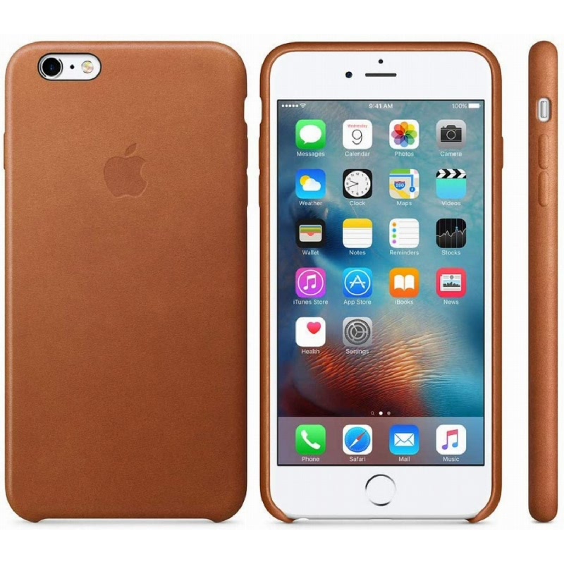 Apple Original iPhone 6S Plus - 6 Plus Leather Case Premium Saddle Brown