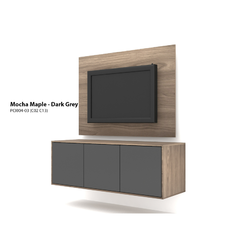Case Cabinet TV Panel Mocha Maple - Dark Grey PCI004-03-C13-C02