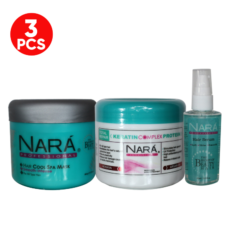 Nara Professional Hair Serum + Cool Spa Mask + Keratin Mask