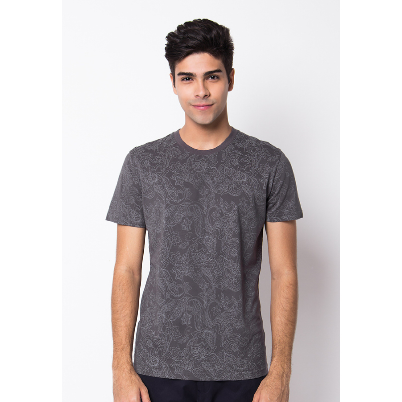 Grey Pattern Print 08 Short Sleeves Tee