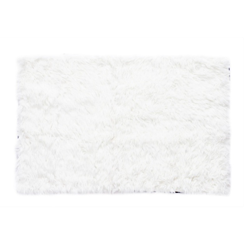 Square White Fur Rug - Putih