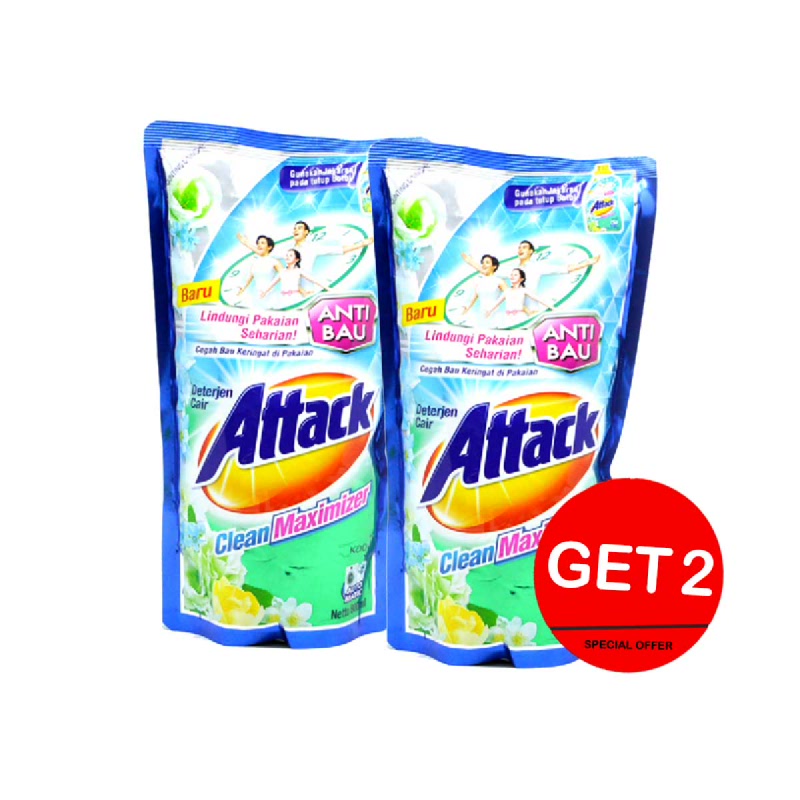 Attack Detergen Cair Clean Maximizer Pouch 800 Ml (Get 2)