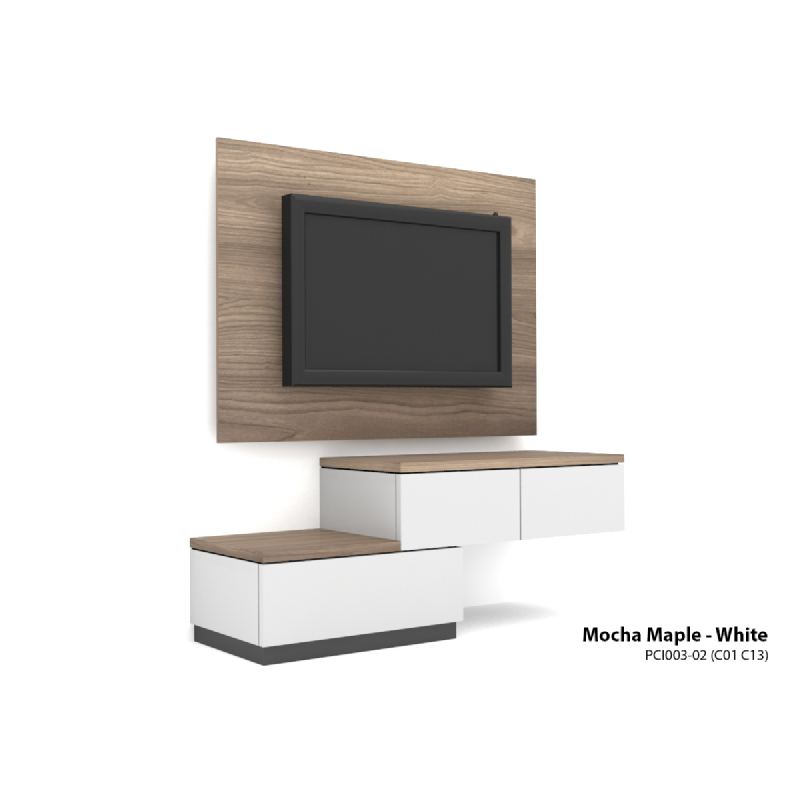 Case Cabinet TV Panel Mocha Maple - White PCI003-02-C13-C01
