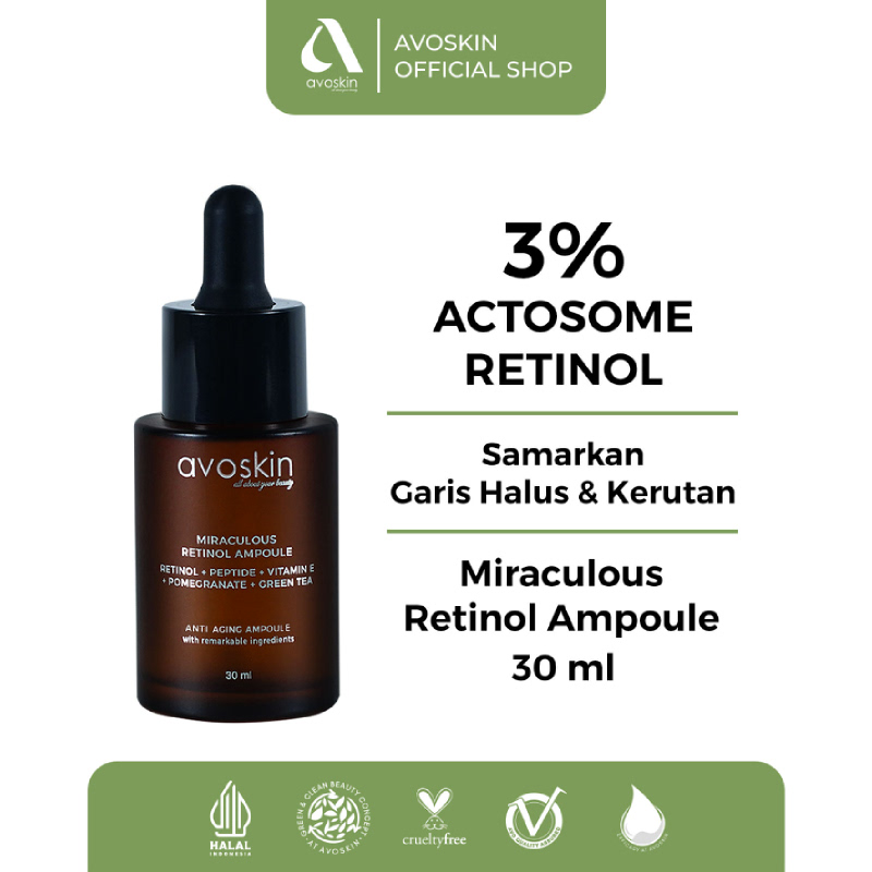 Ampoule Avoskin Miraculous Retinol 30ml-Anti Aging & Samarkan Kerutan