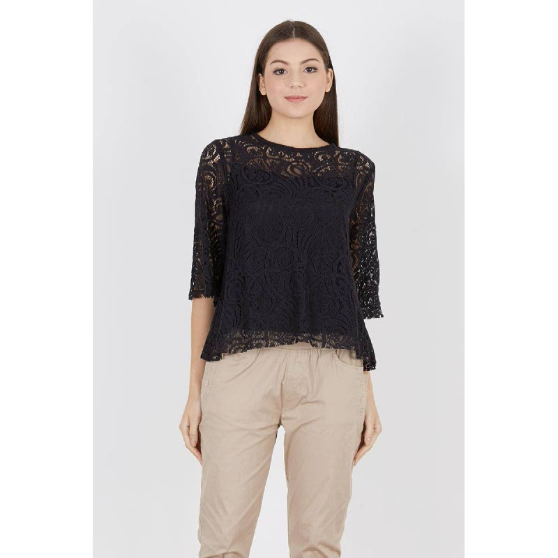 Reminda Lace Top Black