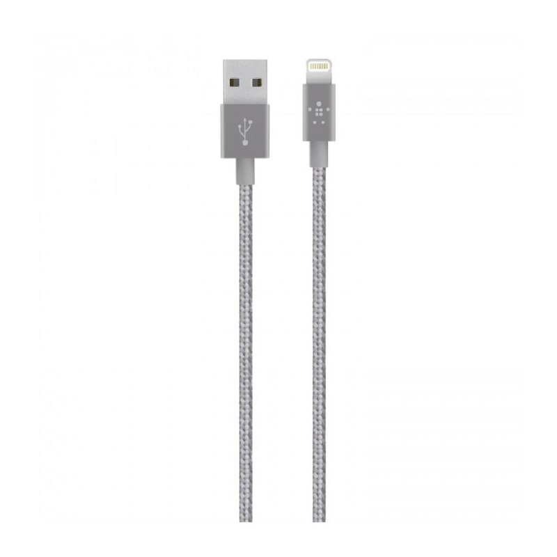 Belkin Lightning To USB Cable Premium (Metallic Finish) 1 2M Gray