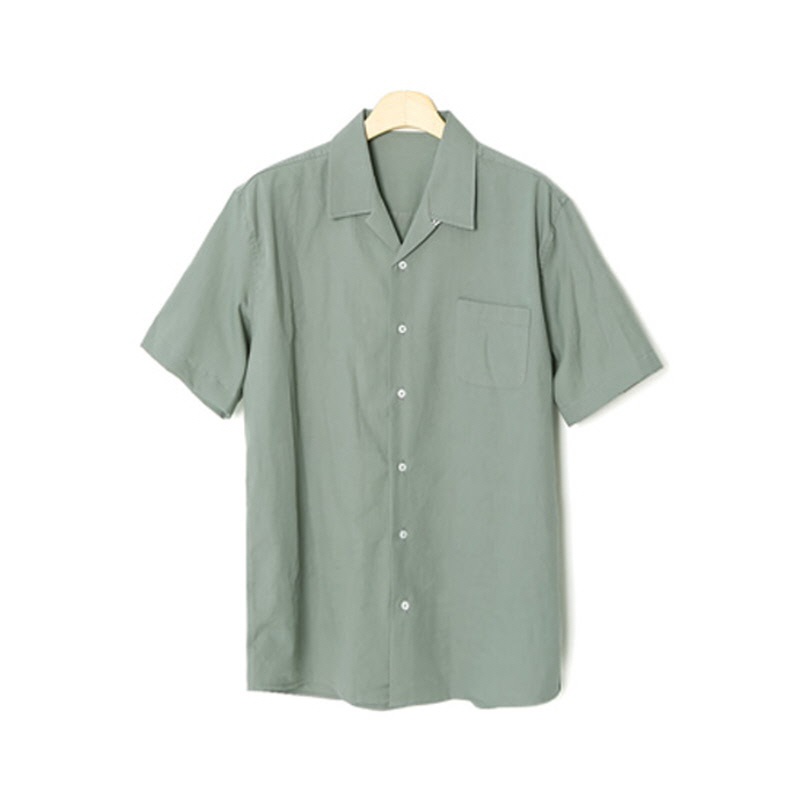 Open Collar Short Sleeve Shirt Khaki