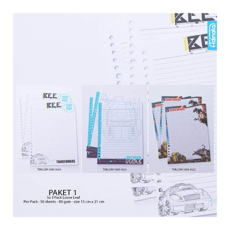 Adinata Transformers Paket Loose Leaf M (isi 3 Pack) - Kertas File
