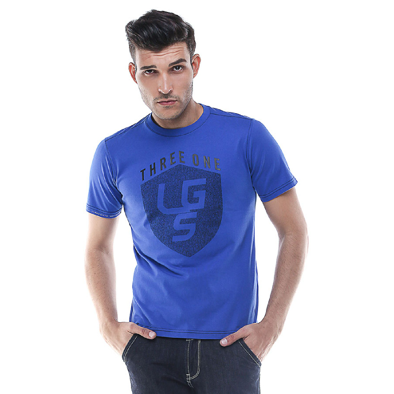 Slim Fit - Kaos Pria - Logo LGS - Biru