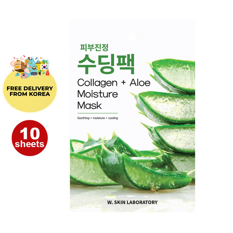 W.SKIN LABORATORY Collagen Aloe Mask (10 Sheets)