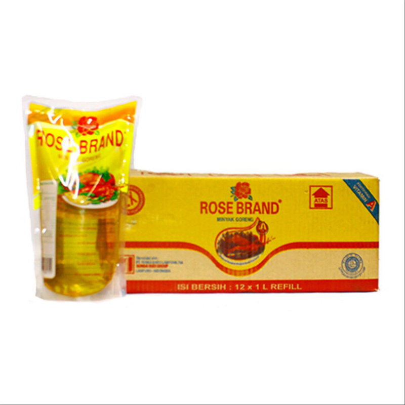 Rose Brand Minyak Goreng 1 Liter 1 Karton Isi 12 Pouch Ilotte