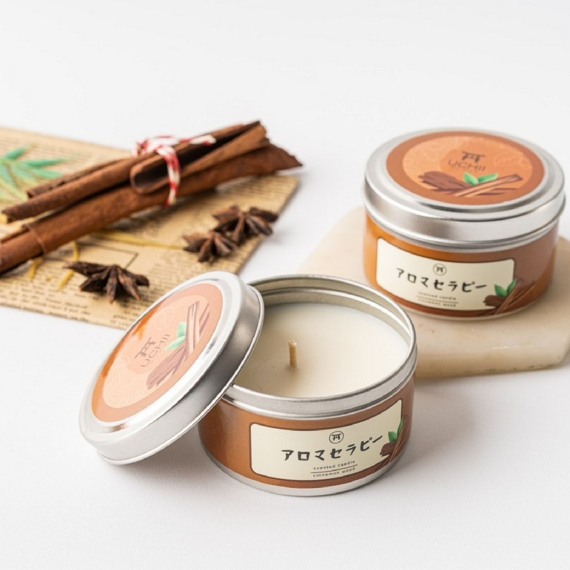 UCHII Aroma Therapy Decorative Canned Candle Lilin Wangi Cinnamon Wood