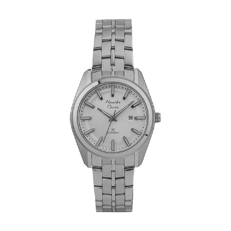 Alexandre Christie Classic Steel AC 8637 LD BSSSL Ladies Silver Dial Stainless Steel Strap