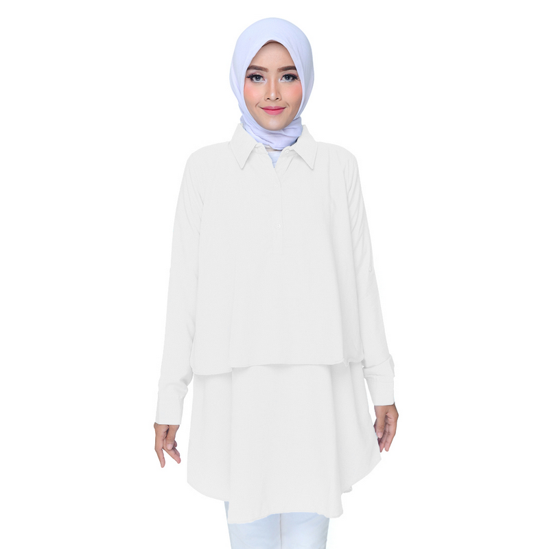 Jfashion Tunik Kemeja  tangan panjang Wanita  Dewasa Model 