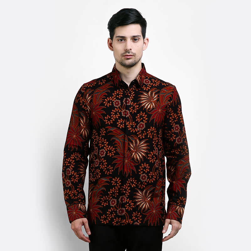 Arthesian Batik Shirt A6E1708LS1240 Red Flo Printing